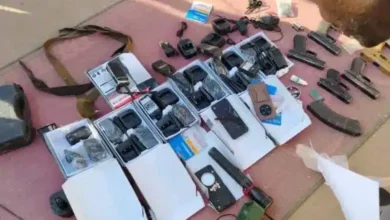 ضبط أسلحة وذخائر