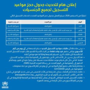تحديث مواعيد المفوضية